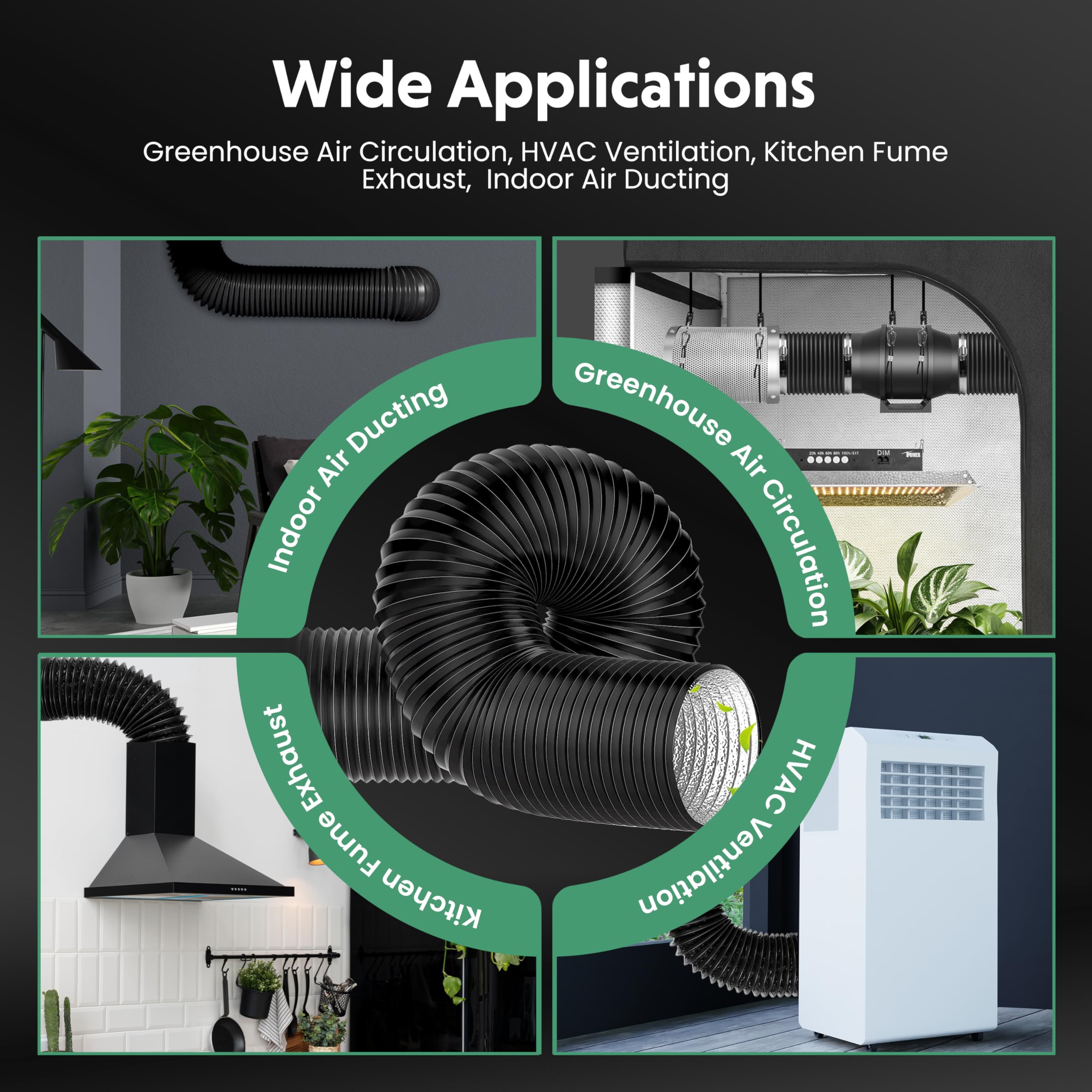 Conduit flexible en aluminium de 3 mètres, tuyau d'évacuation pour sèche-linge, protection triple couche robuste pour la ventilation et l'évacuation - 5