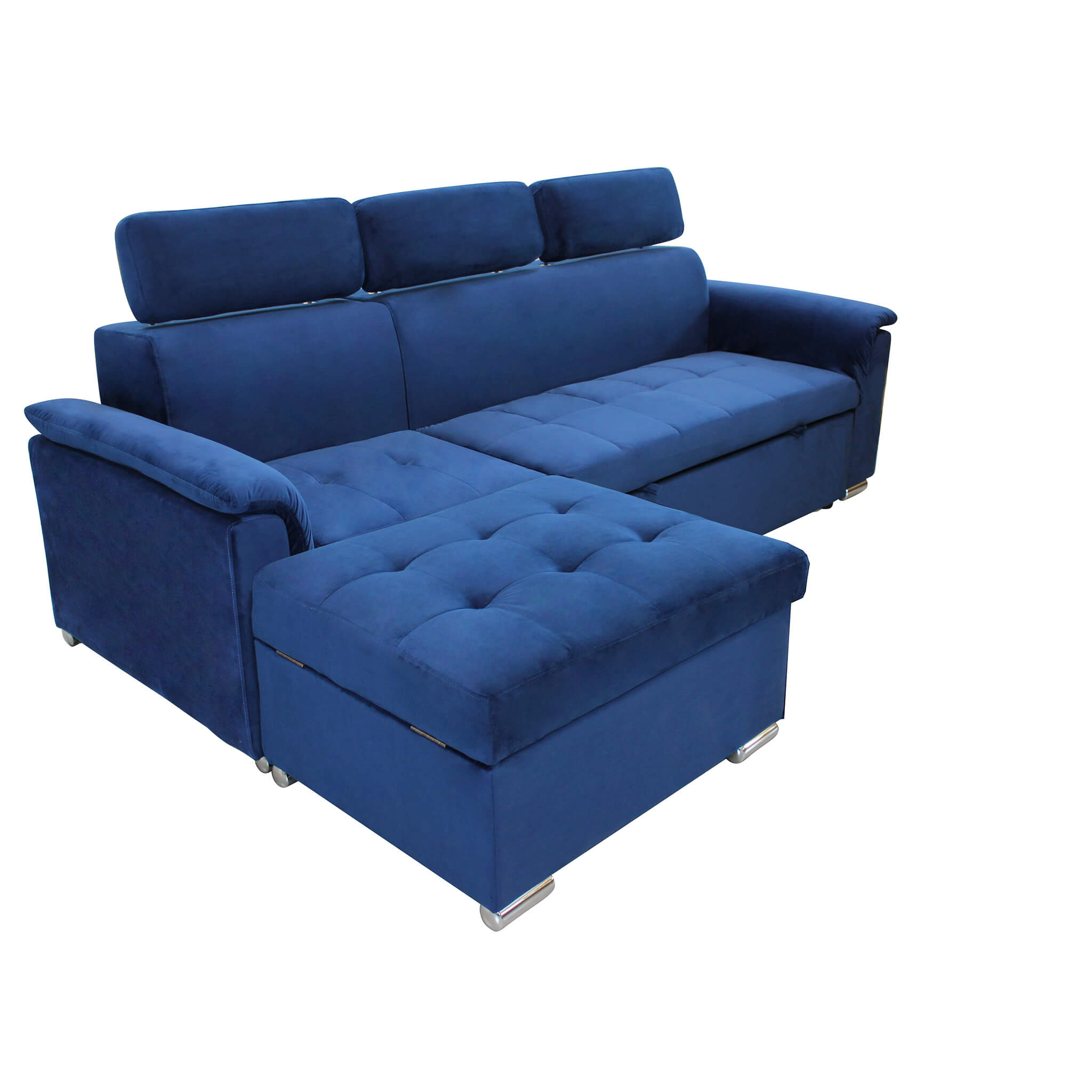 Letto A Scomparsa Divano Letto In Tessuto Blu Con Schienale