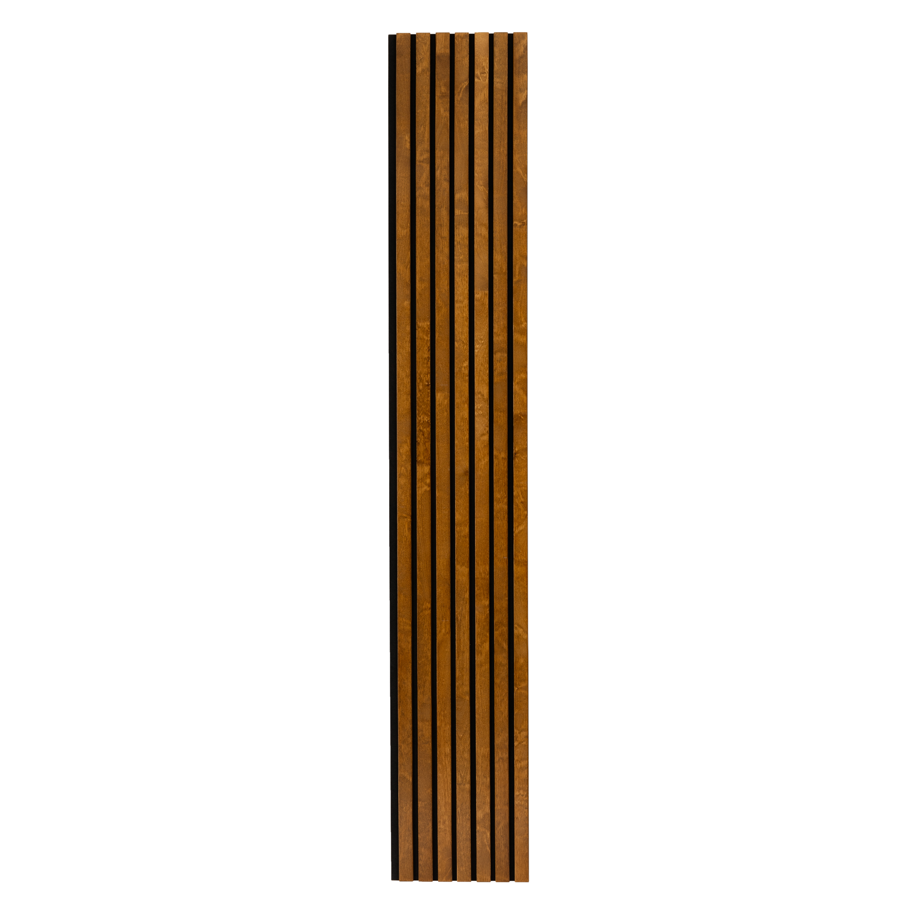 Lot de 2 Panneau Tasseau Acoustique en Bois - Bois de Bouleau Massif - 2400x385mm - Lattes 40mm, Support en Feutre Noir - 7