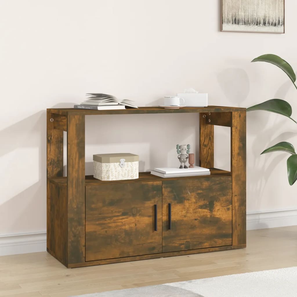 VIDAXL - Credenza Rovere Fumo 69,5x34x180 Cm In Legno Multistrato