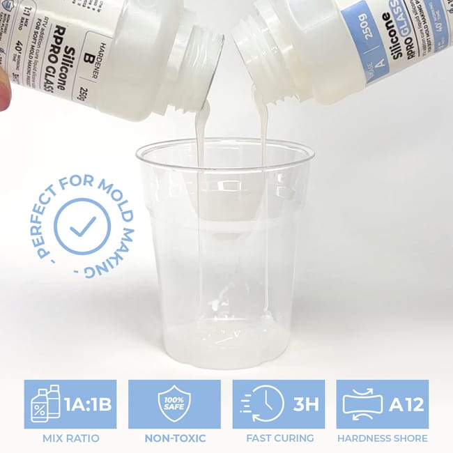 Gomma Siliconica R PRO Fast 1:1 - Per Stampi, 1kg, Catalisi Rapida - Foto 7