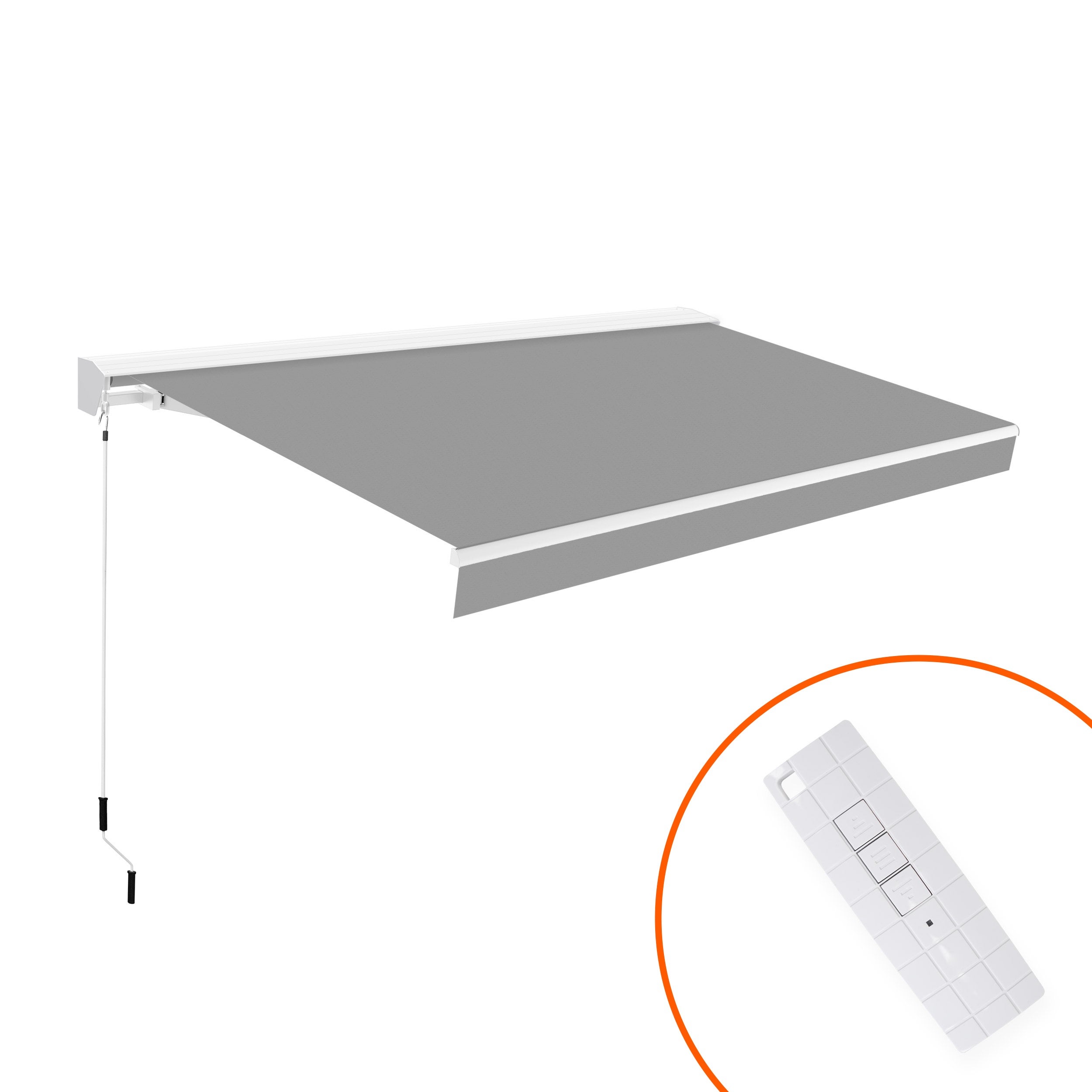 Store Banne Motorisé 4x2,5 Polyester Gris Pliage automatique par — free download