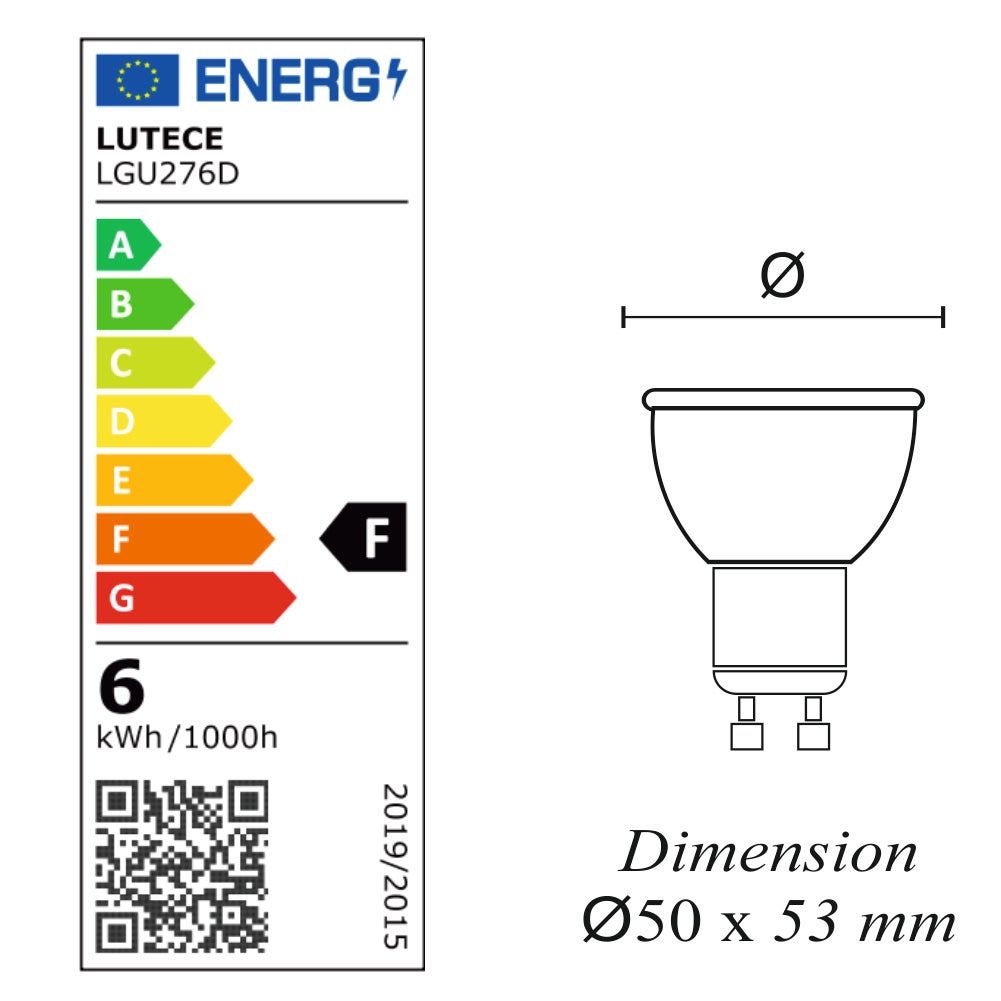 Lot de 10 ampoules LED Dimmable GU10 6W 540Lm 3000K - garantie 5 ans - 5