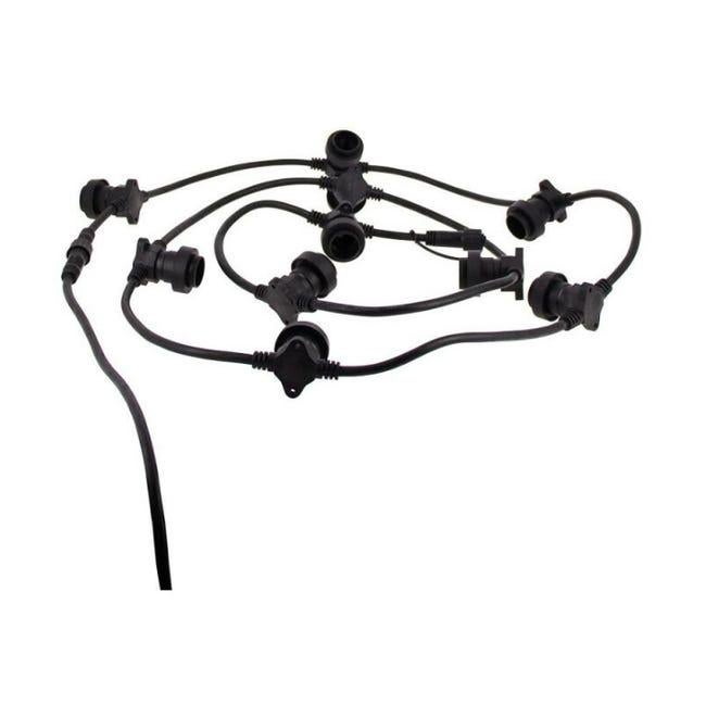 Girlanda Guinguette LED Czarna, Kompatybilna z Żarówkami E27, 5m Rozszerzalna - GRL5230VB