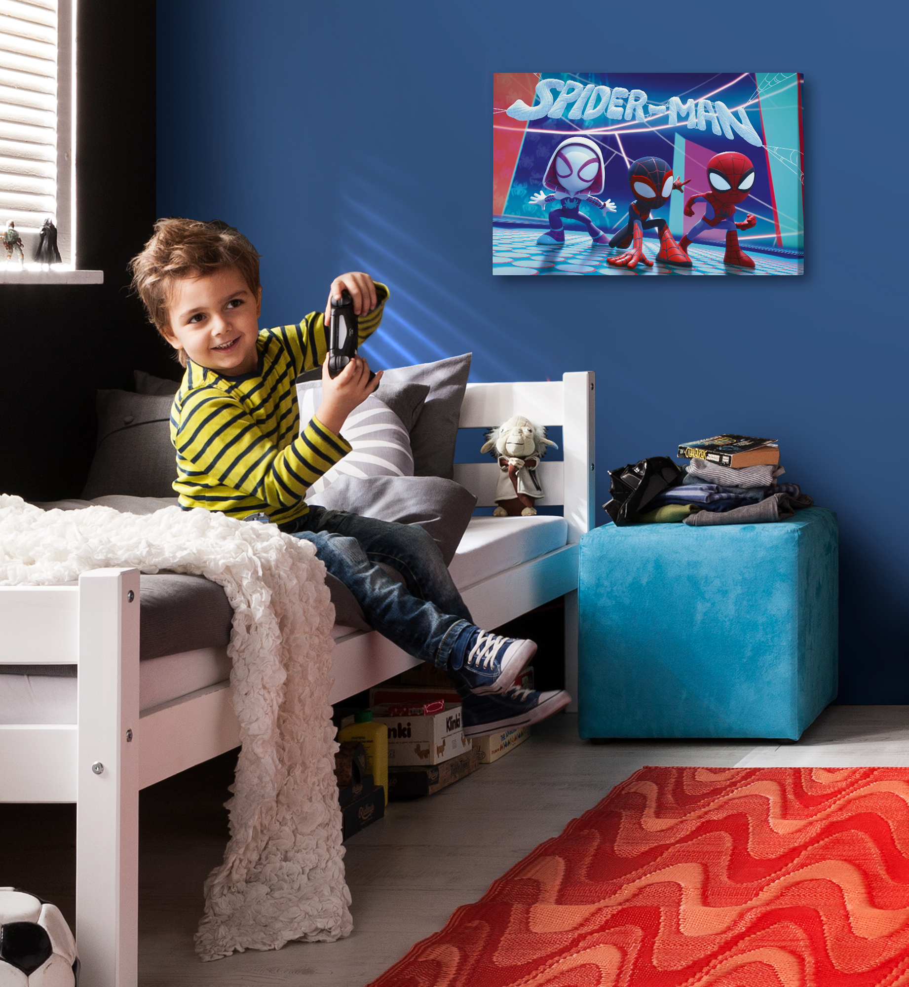 Lienzo impreso en komar - marvel spidey and his amazing friends glowy spideys - talla: 60 x 40 cm