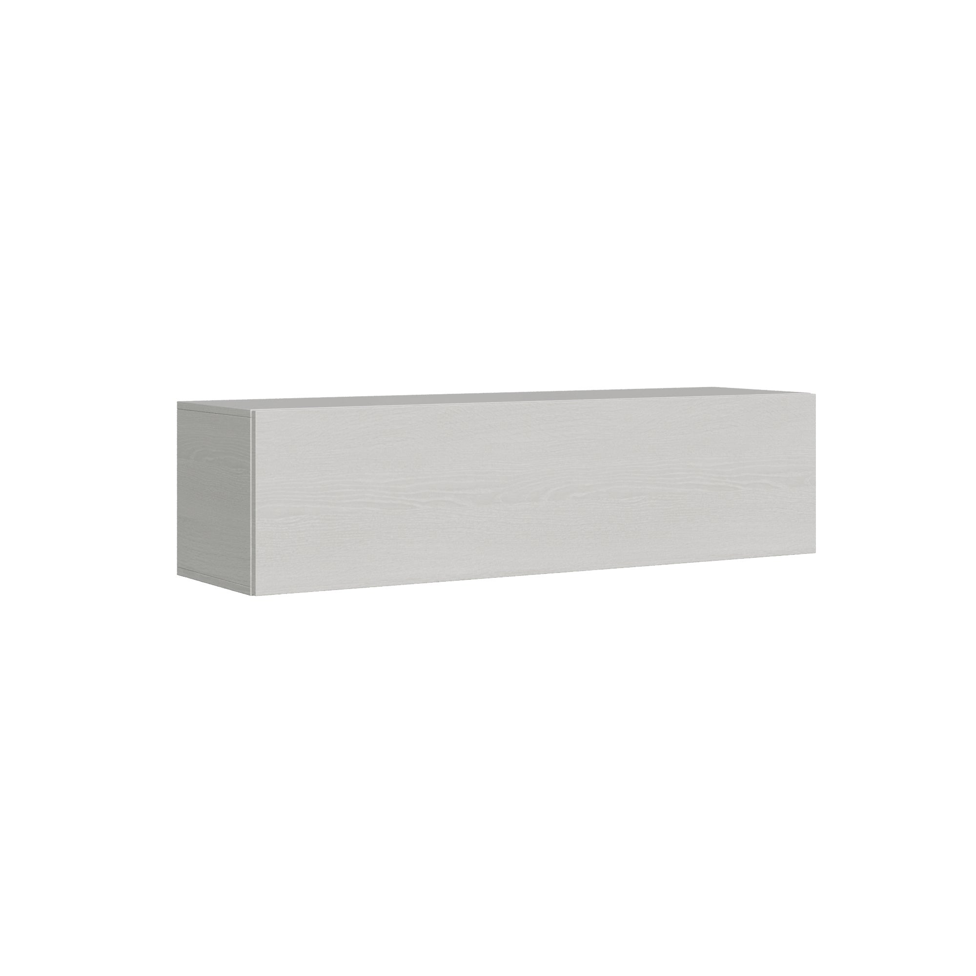 Ściana ścienna RTV z opuszczanym blatem i systemem zarządzania kablami szer. 153,6 cm wys. 40 cm gł. 39,2 cm biały jesion