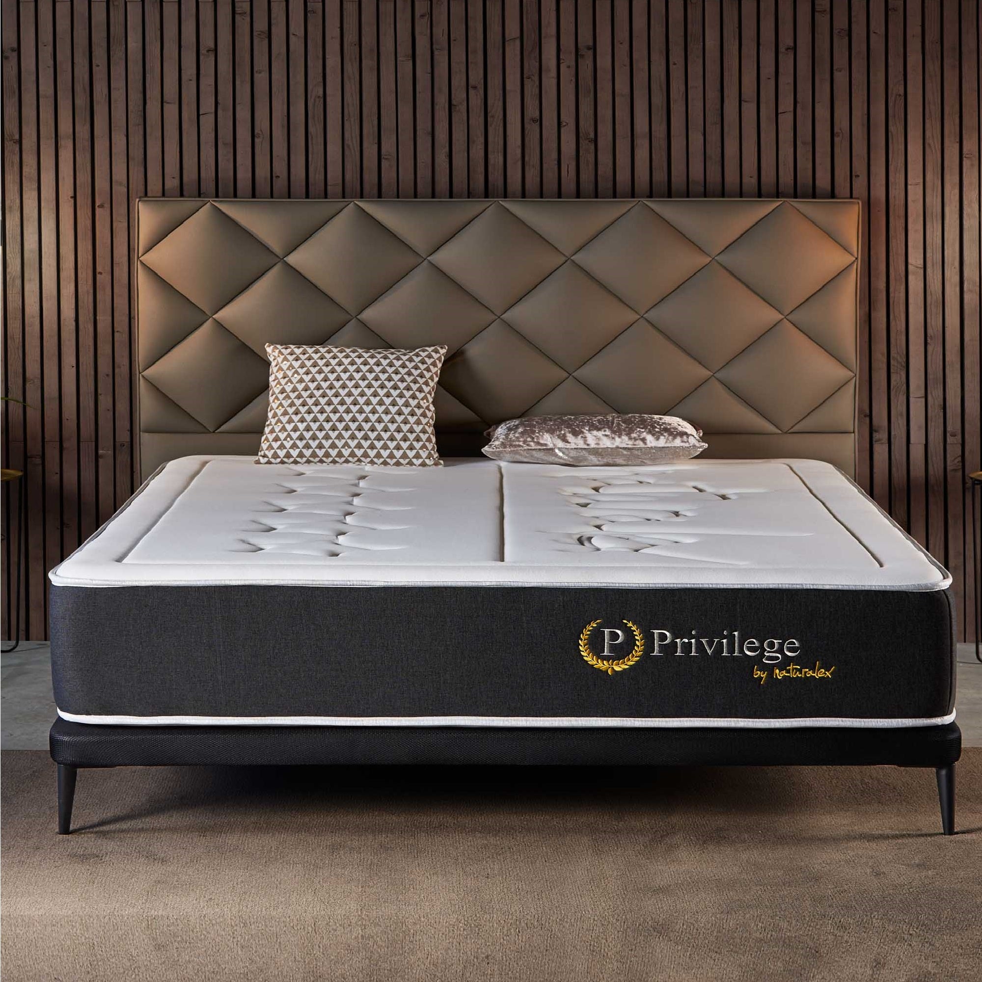Matelas Privilege 140x190 cm - Hybride - Épais 26 cm - Ressorts Ensachés + Mousse à mémoire HR + Blue Latex - Reversible - Haut de gamme - 2