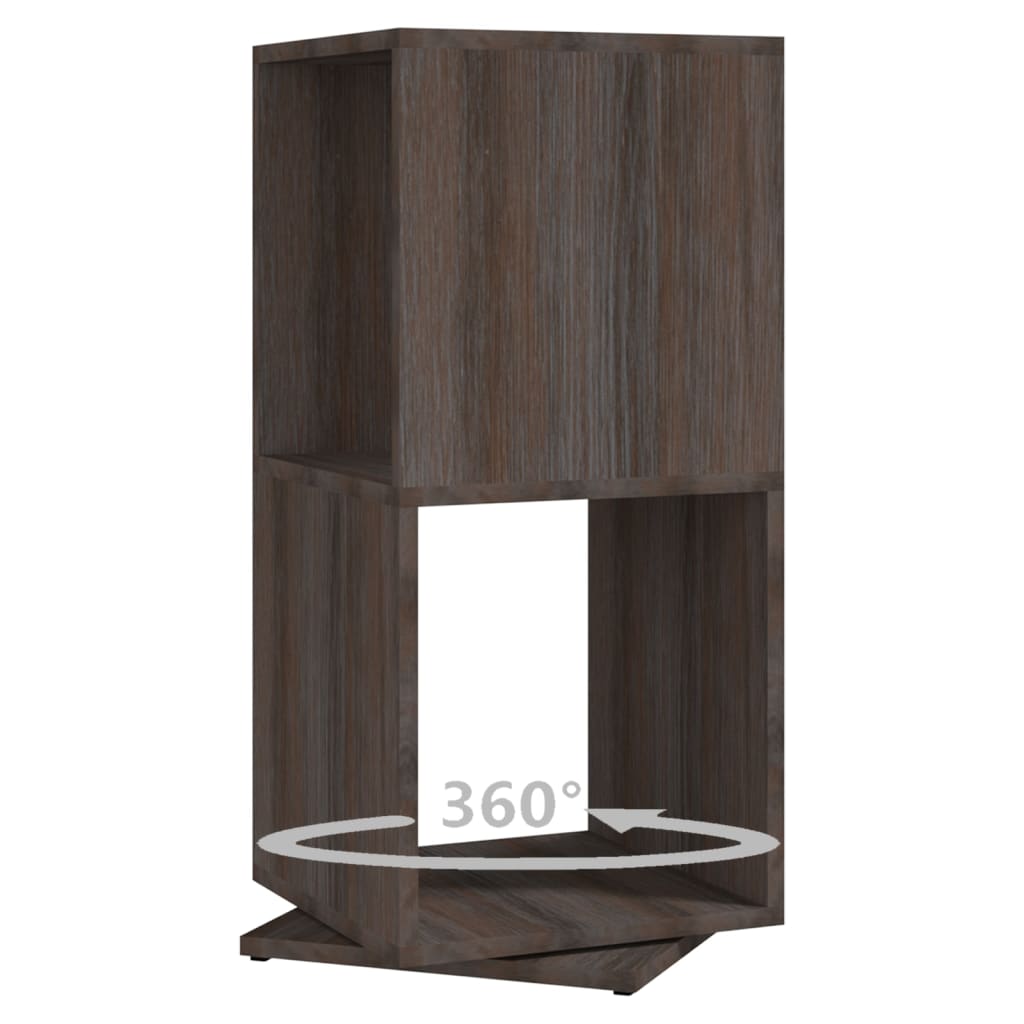 Armoire rotative gris chêne 34,5 x 34,5 x 75,5 cm en panneau de bois - 6