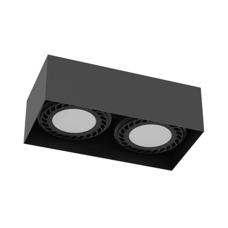 Reflektor sufitowy spot natynkowy Cage prostokątny czarny 2xGU10x18W wym: 8,5 x 24,2 x 12,2 cm metal Brosline