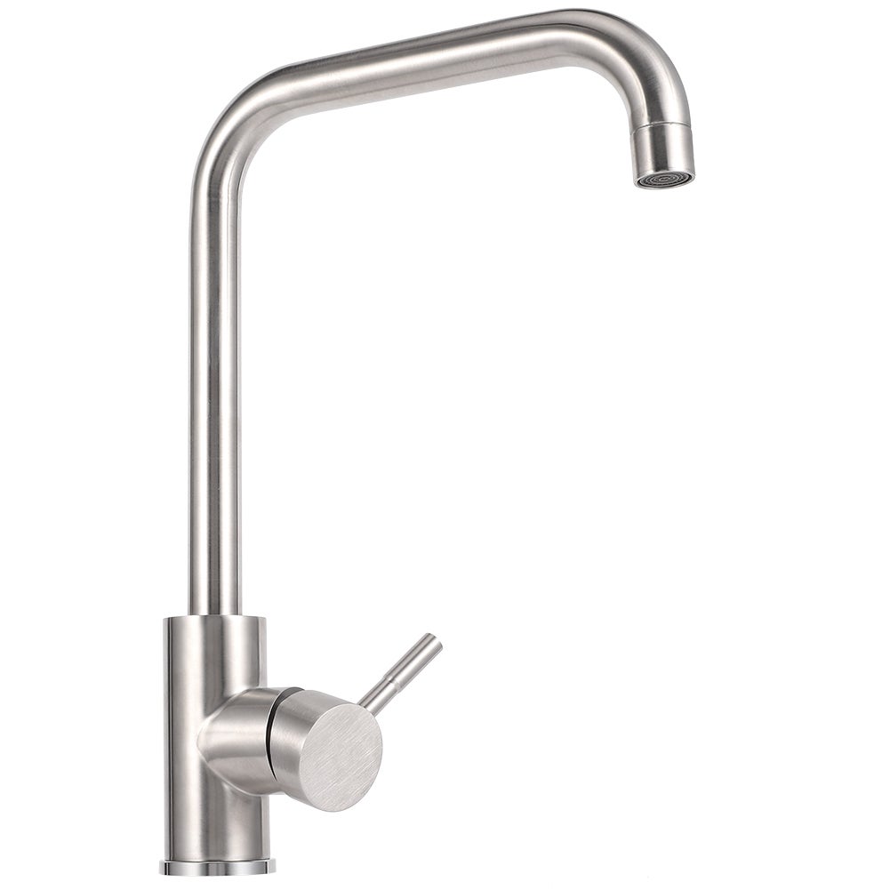 Obrotowy o 360 stopni kran z szczotkowanego mosiądzu, nowoczesny kran do ciepłej i zimnej wody, do zlewu kuchennego