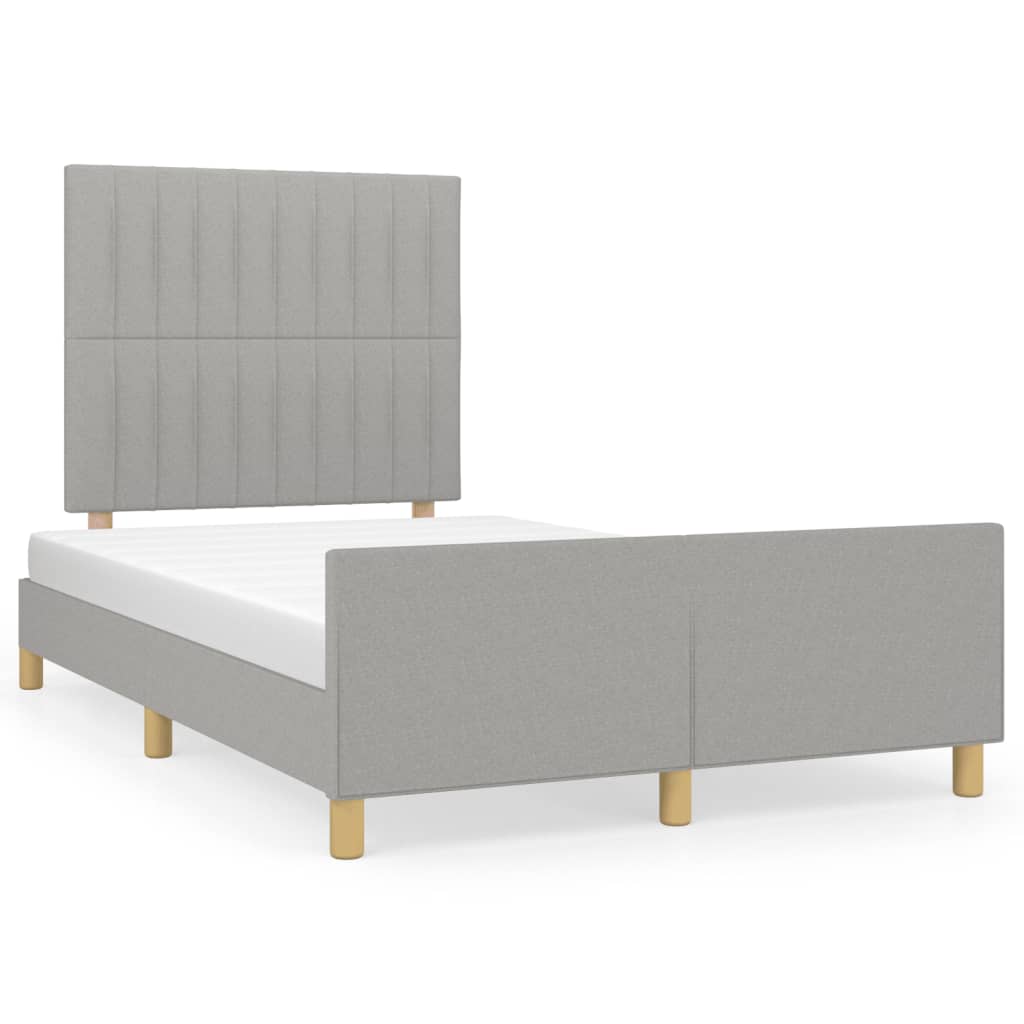 Cadre de lit sans matelas gris clair 120 x 200 cm tissu - 2
