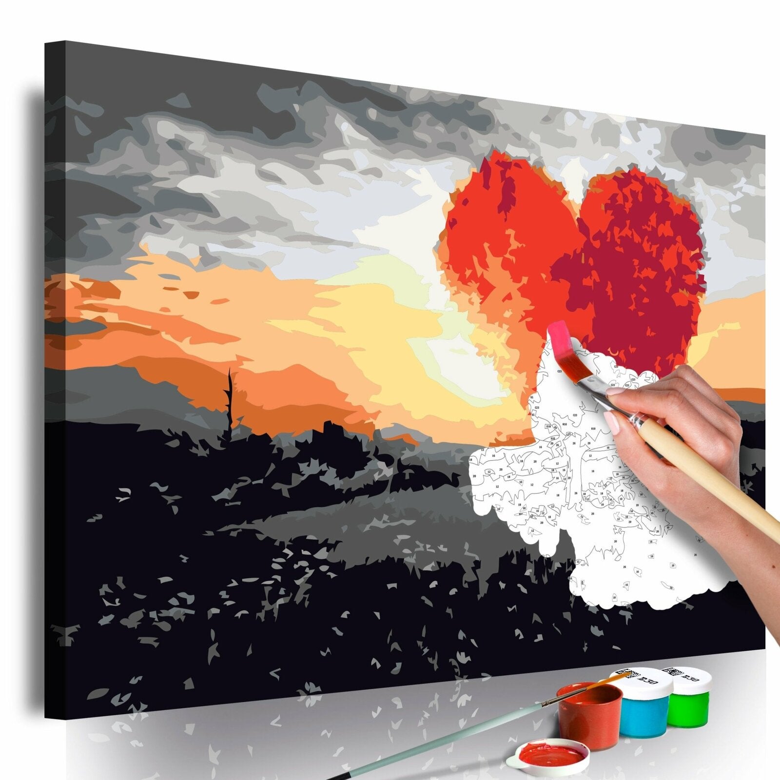 Peinture Par Numéro Coucher De Soleil – 30×40 Cm – Toile Encadrée + Chevalet – Dès 8 Ans