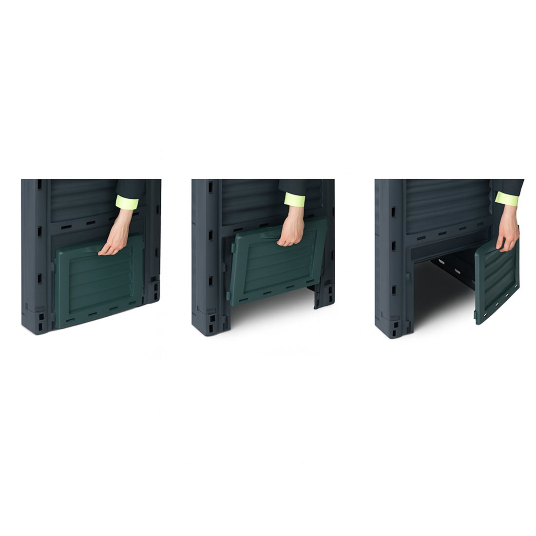 Compostador de Jardín 300L con Tapa Abatible y Ventilación Lateral - 4