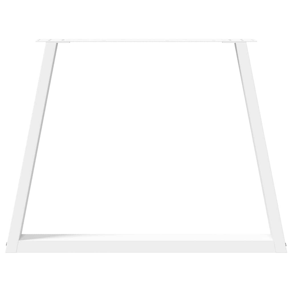 Maison Exclusive - Pieds de table à manger en V 3 pièces Blanc 90 x (72-73,3) cm Acier - 5