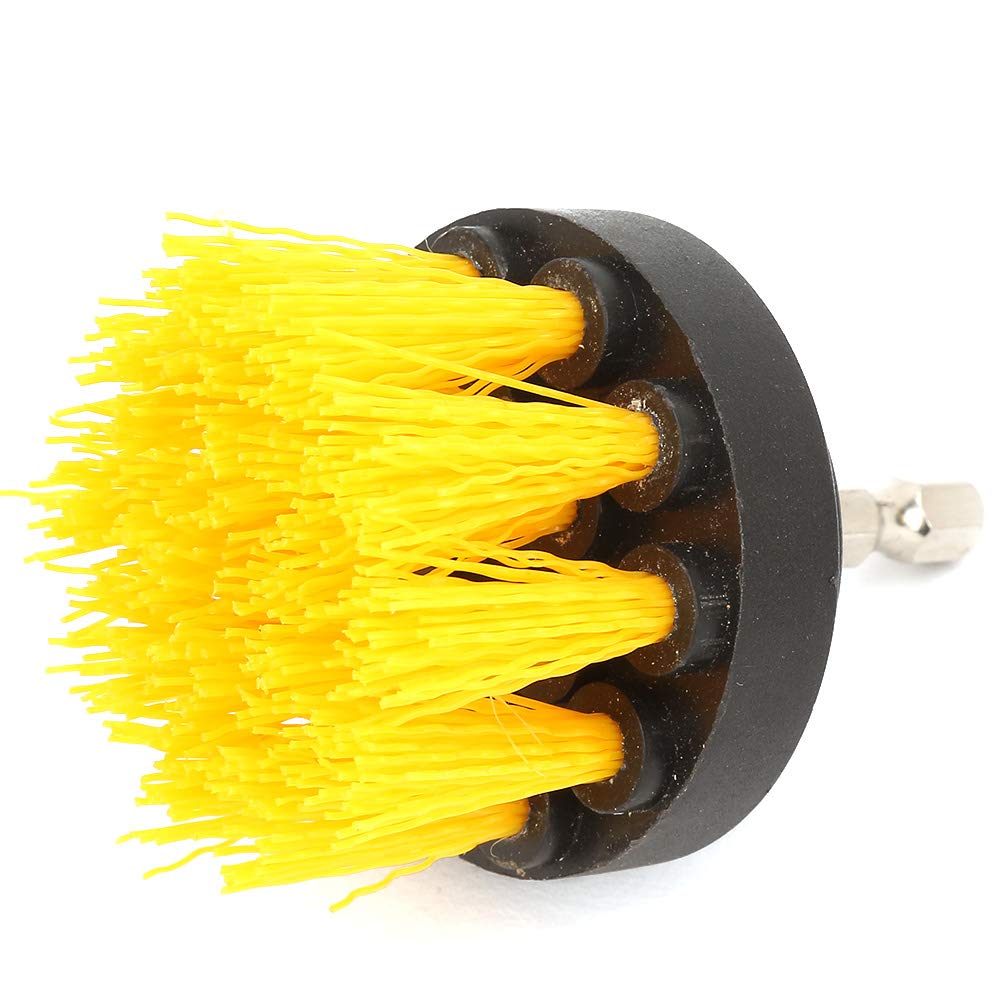 Brosse de nettoyage pour perceuse électrique, nettoyeur de joints de carrelage, 3 pièces, diamètre de 2, 3,5 et 4 pouces, nettoyage du sol de la salle - 3