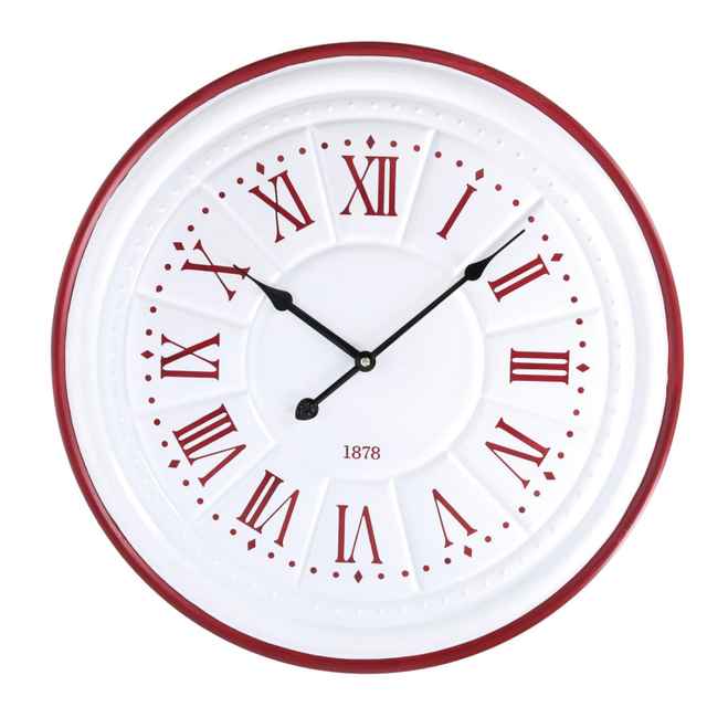 Orologio Da Parete Tondo, ø 25 Cm, Nero/rosso H&H | Leroy Merlin