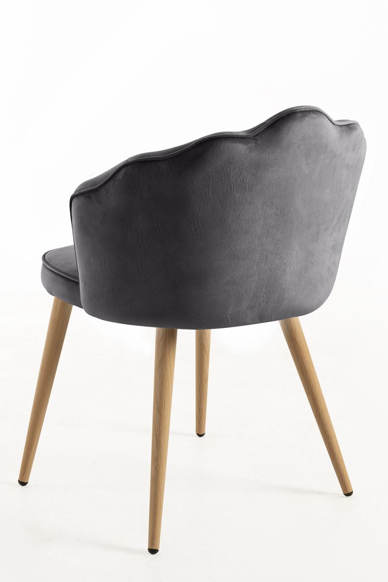 Cadeira Blume Veludo - Cinza escuro - 5