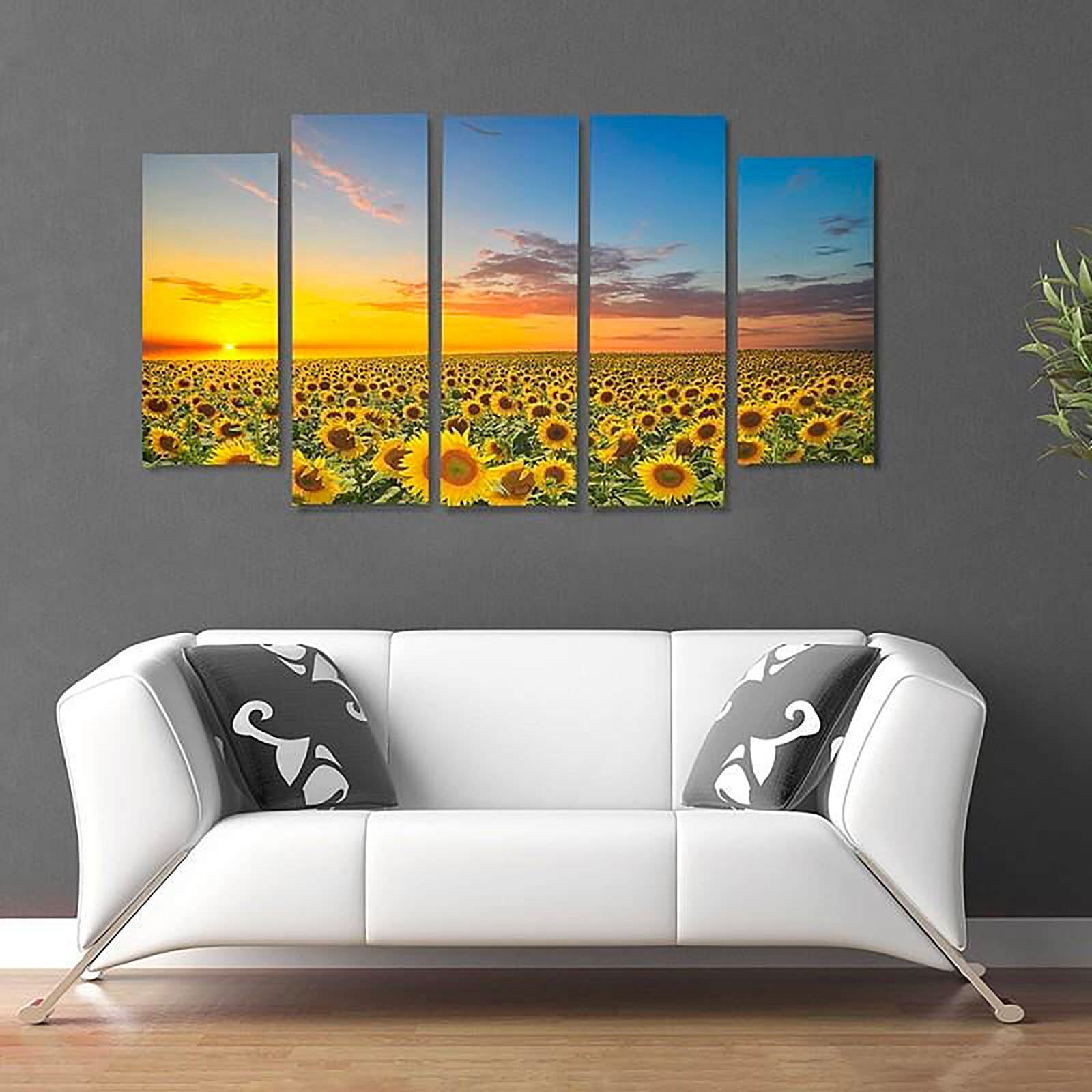 Tableau paysage tournesol - 200 x 100 cm - 5