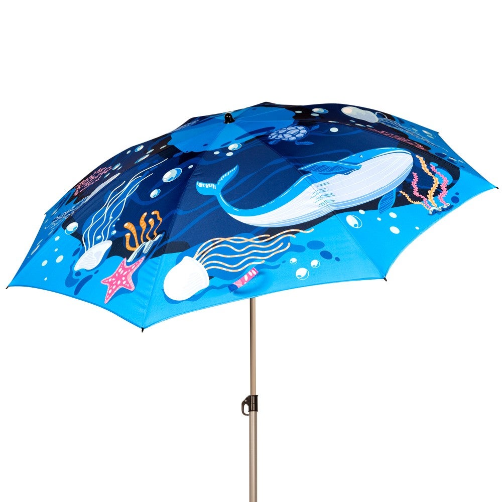 Aktive sombrilla playa 200 cm inclinable mundo marino uv40 c/funda
