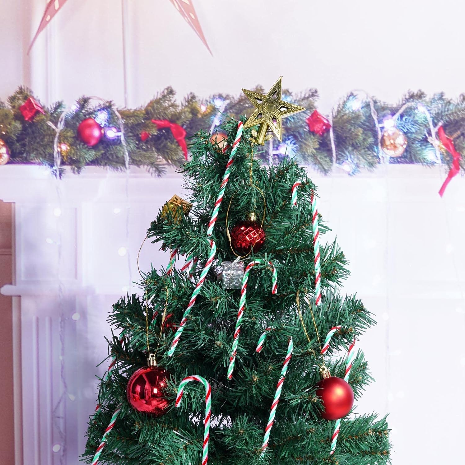 20 bastoncini di zucchero natalizi per albero di Natale, decorazione da appendere, regalo di ringraziamento, bastoncini di zucchero - 4