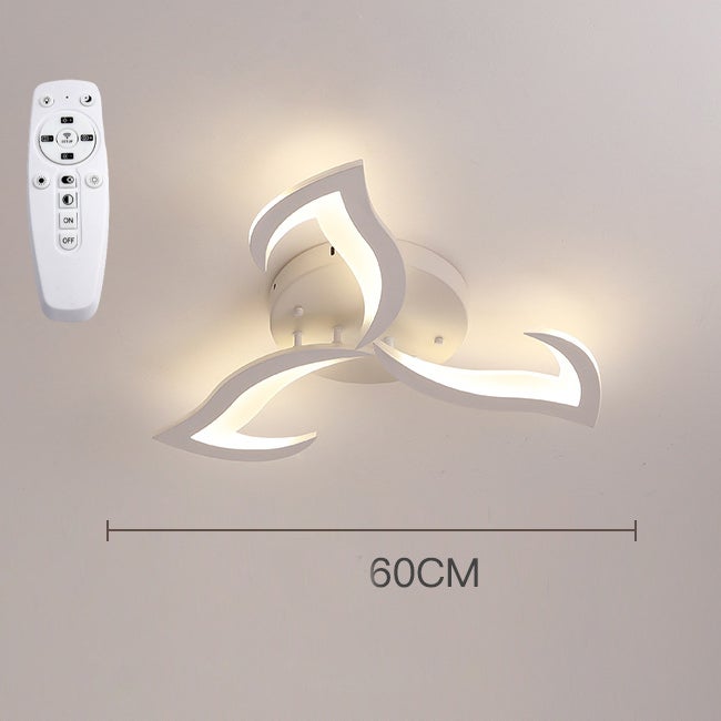 Plafonnier à intensité variable, lustre LED semi-encastré, plafonnier à télécommande/contrôle par application, lustre design en forme de pétales - 3