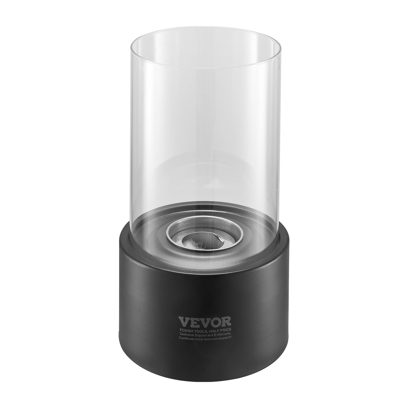 Fogón de Mesa VEVOR Ø160 × 285 mm, Brasero Decorativo de Metal, Chimenea de Bioetanol Portátil con Vidrio y Tapa, para Terraza y Balcón - 9