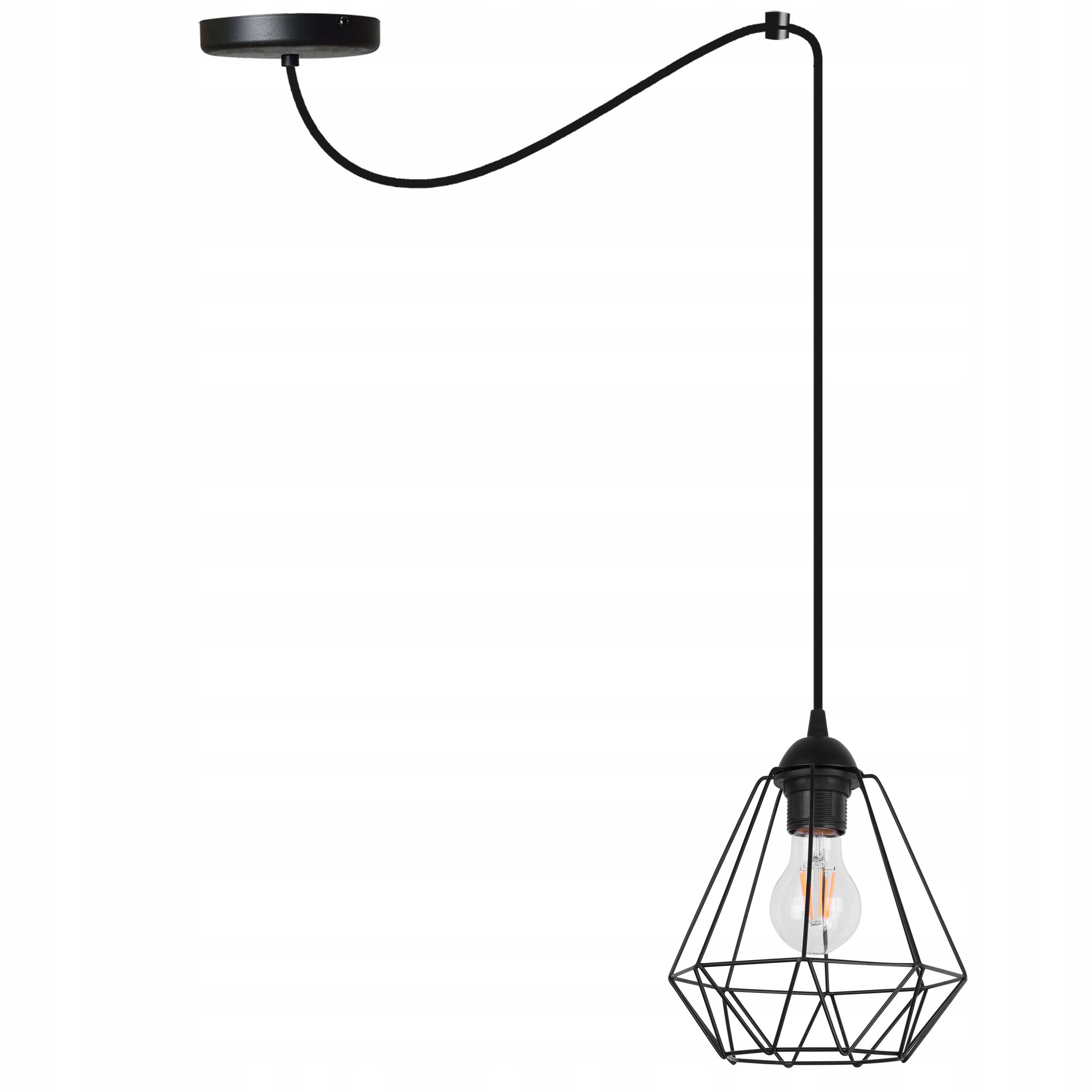 Lampa sufitowa wisząca Spider modern 1xE27 abażur geometryczny czarny Light Home LH