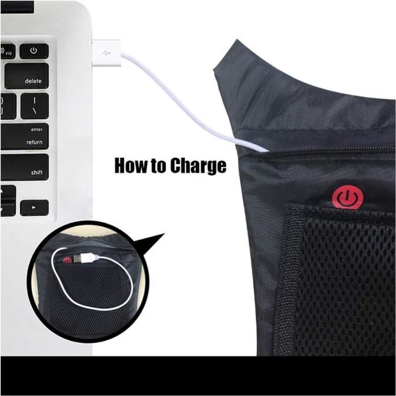 Gilet de Cyclisme à LED - Marque inconnue - Avec indicateur de Direction - Télécommande - Rechargeable par USB - 6