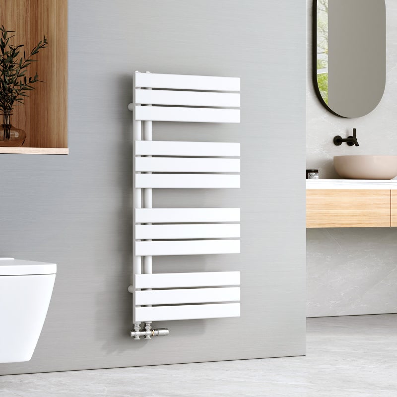 EMKE Grzejnik Łazienkowy 529W, 104,1x50 cm, 4 bar, do 5 m² – Biały