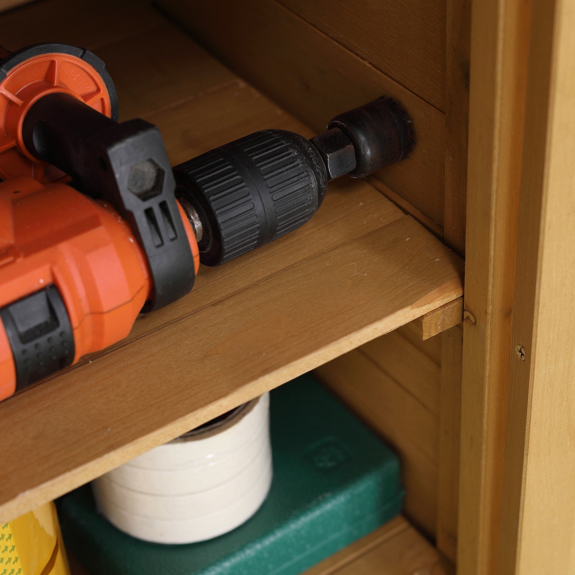 Armoire de jardin en sapin jaune Outsunny - 9