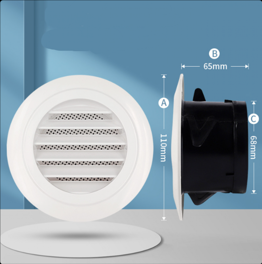 Grille D'Aération De 75 Mm (3 Inch) Avec Moustiquaire Intégrée - Noir - Neuf En Emballage