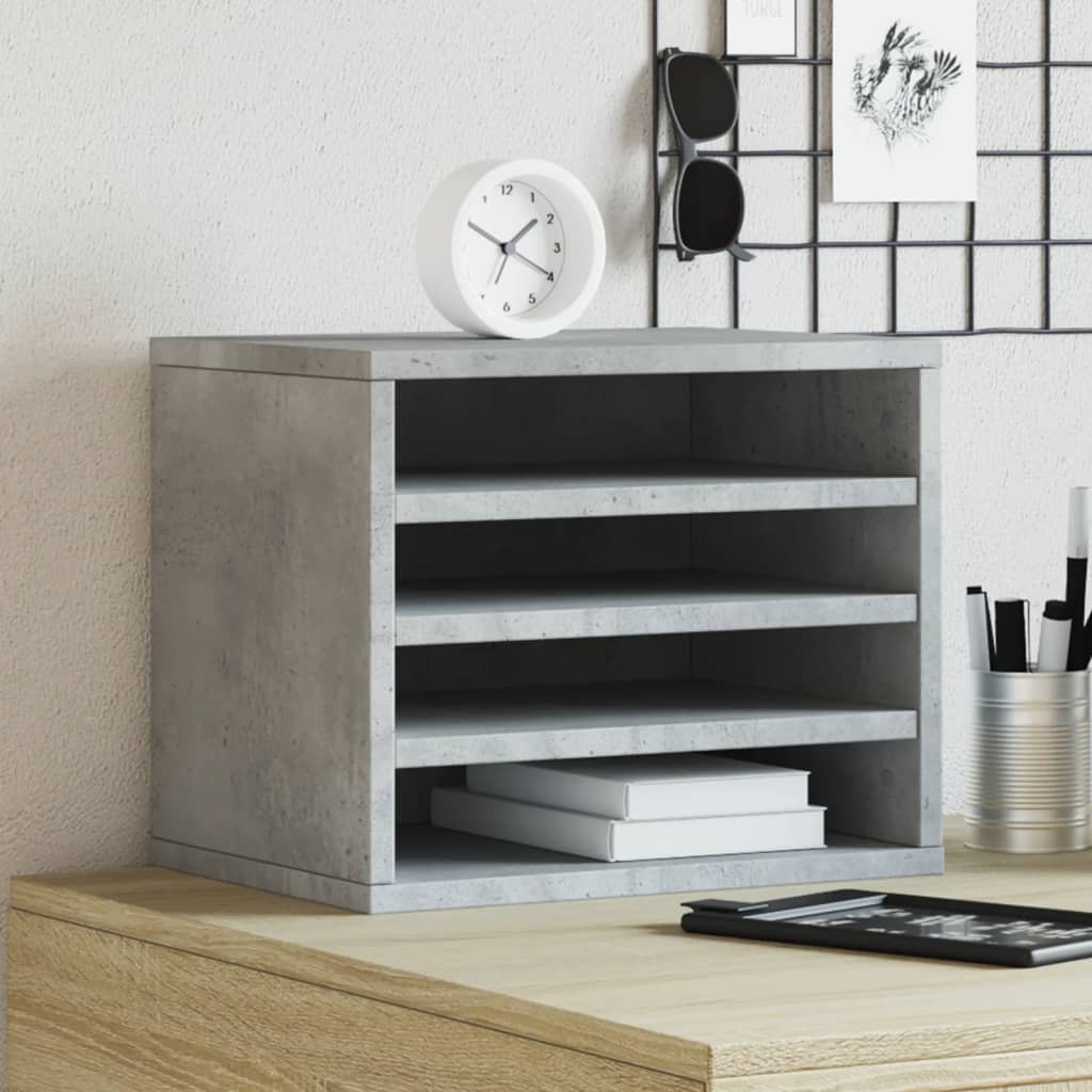 Organizador De Escritorio De Madera De Ingeniería Blanca - 36x26x29,5 Cm, Estante Para Papelería, Documentos Y Accesorios