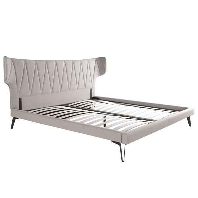 Cama tela color gris claro 233 x 213 x 112