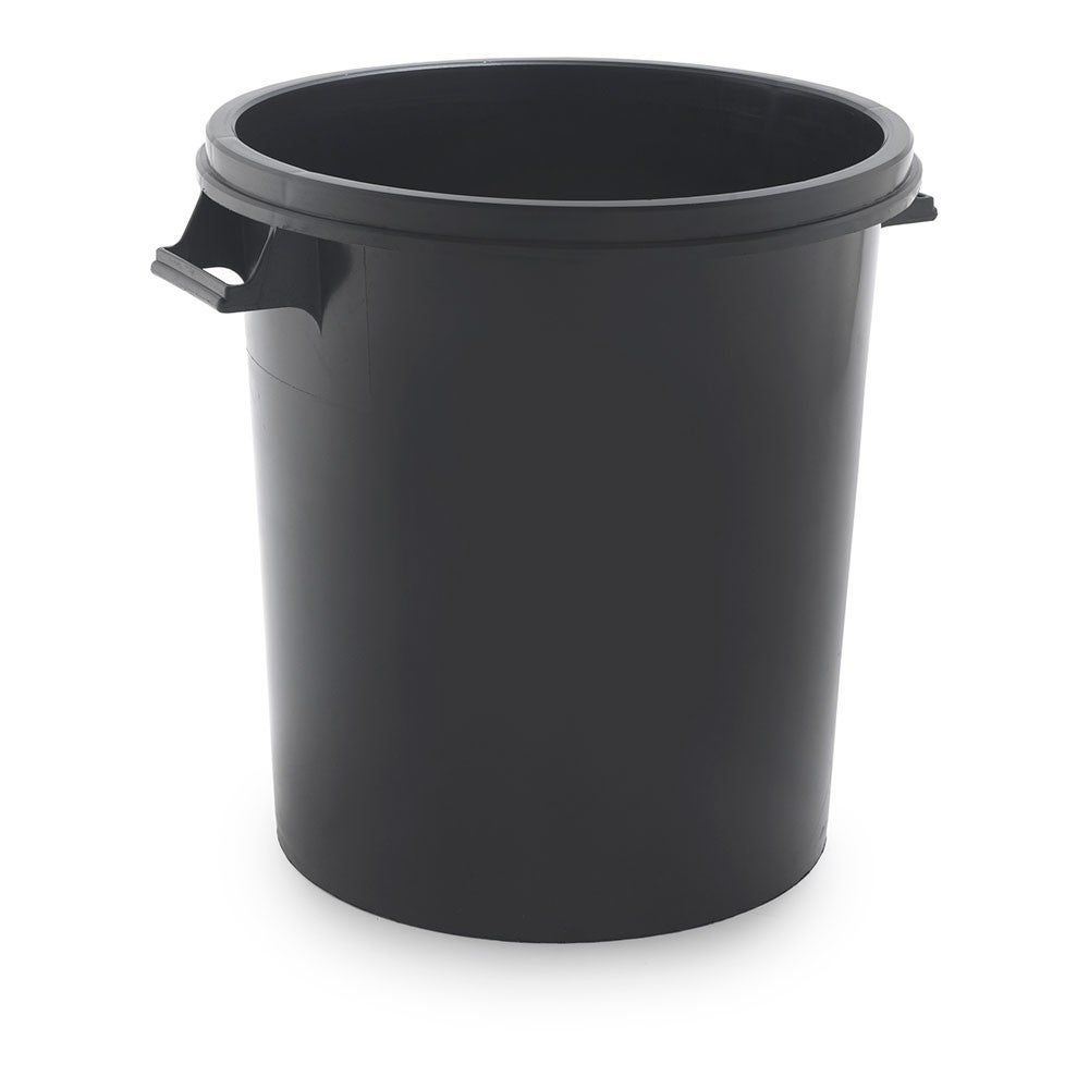Poubelle 50 Litres Avec Couvercle Stefanplast – Plastique Robuste Noir, Ø45 X H44 Cm