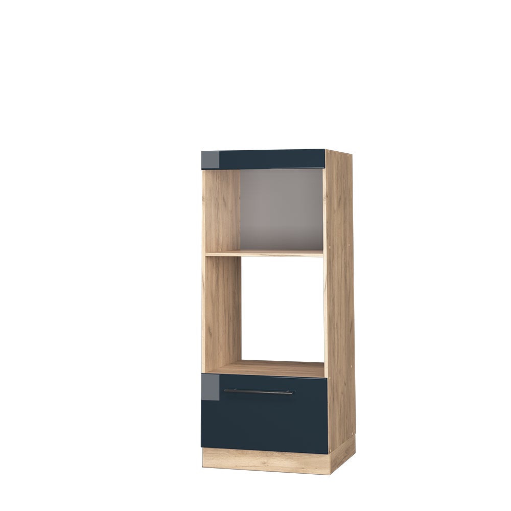 Vicco Szafka do mikrofalówki Fame-Line, Ciemnoniebieski wysoki połysk, 60 cm otwarty