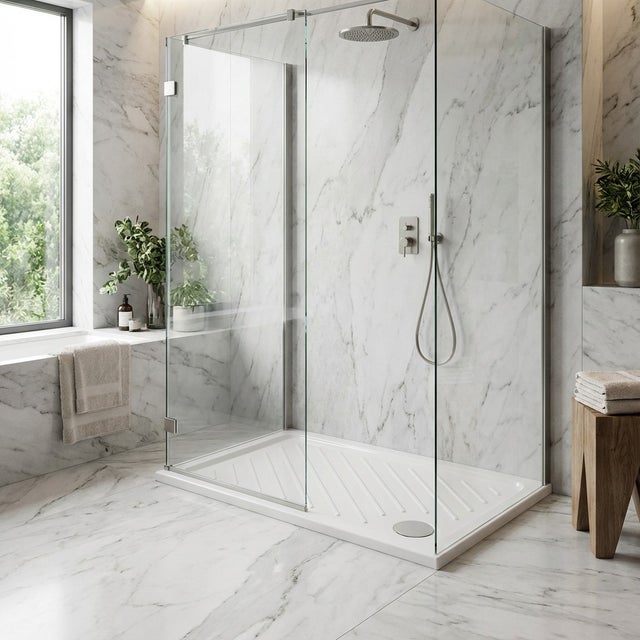 Piatto Doccia Quadrato In Ceramica Dolomite | 75x75 Cm, Altezza 7 Cm