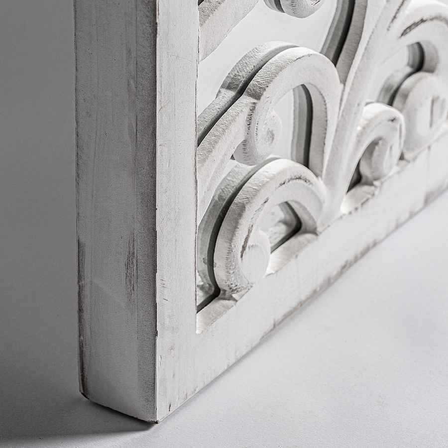 Specchio rotondo con cornice decorativa quadrata MUMBAI bianco Burkina - 4