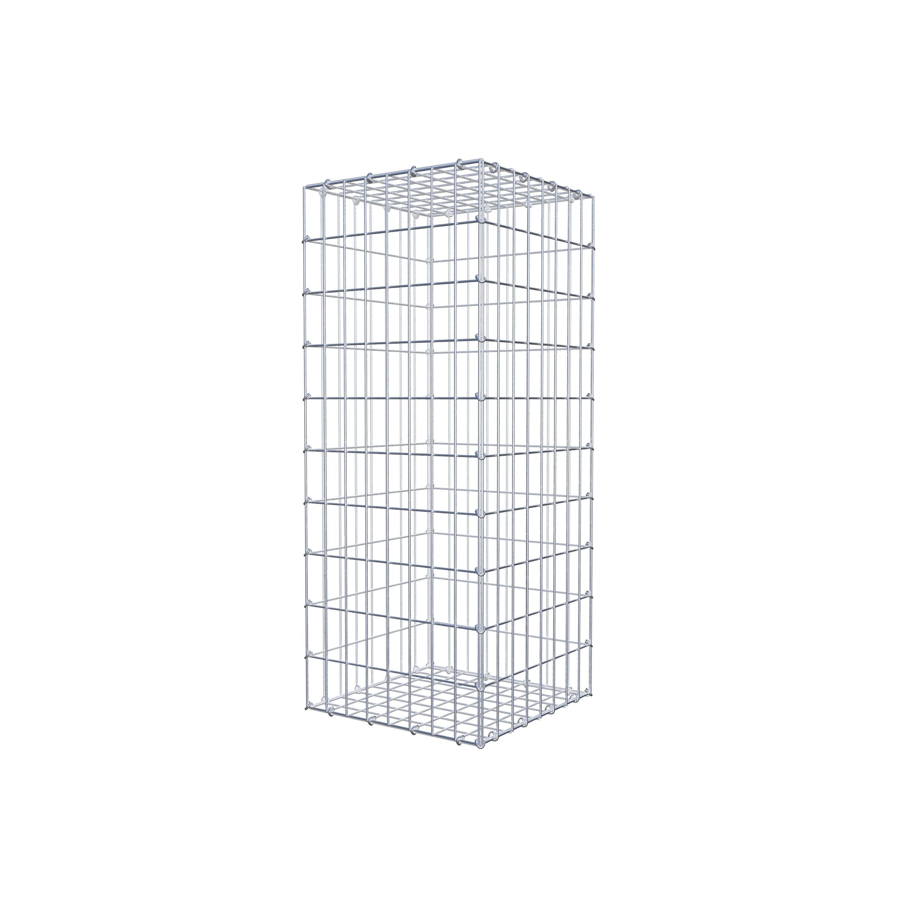 Gavión de acero galvanizado 100x40x40cm (LxAxP), malla 5 x 10cm, Anillo en C, jaula metálica para muro o jardín - 2