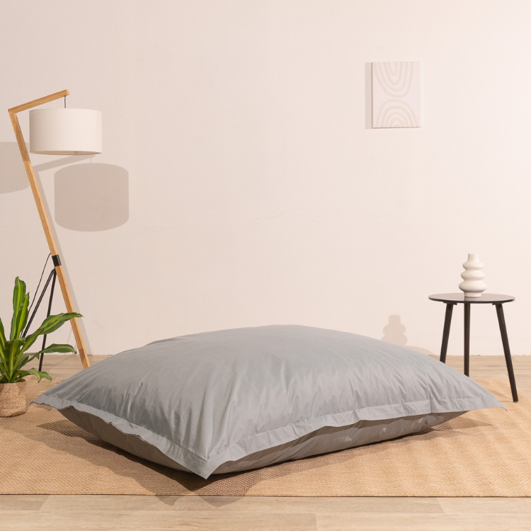 Pouf extérieur imperméable anti-uv déhoussable BANANAIR 140 x 180 cm gris clair - 7