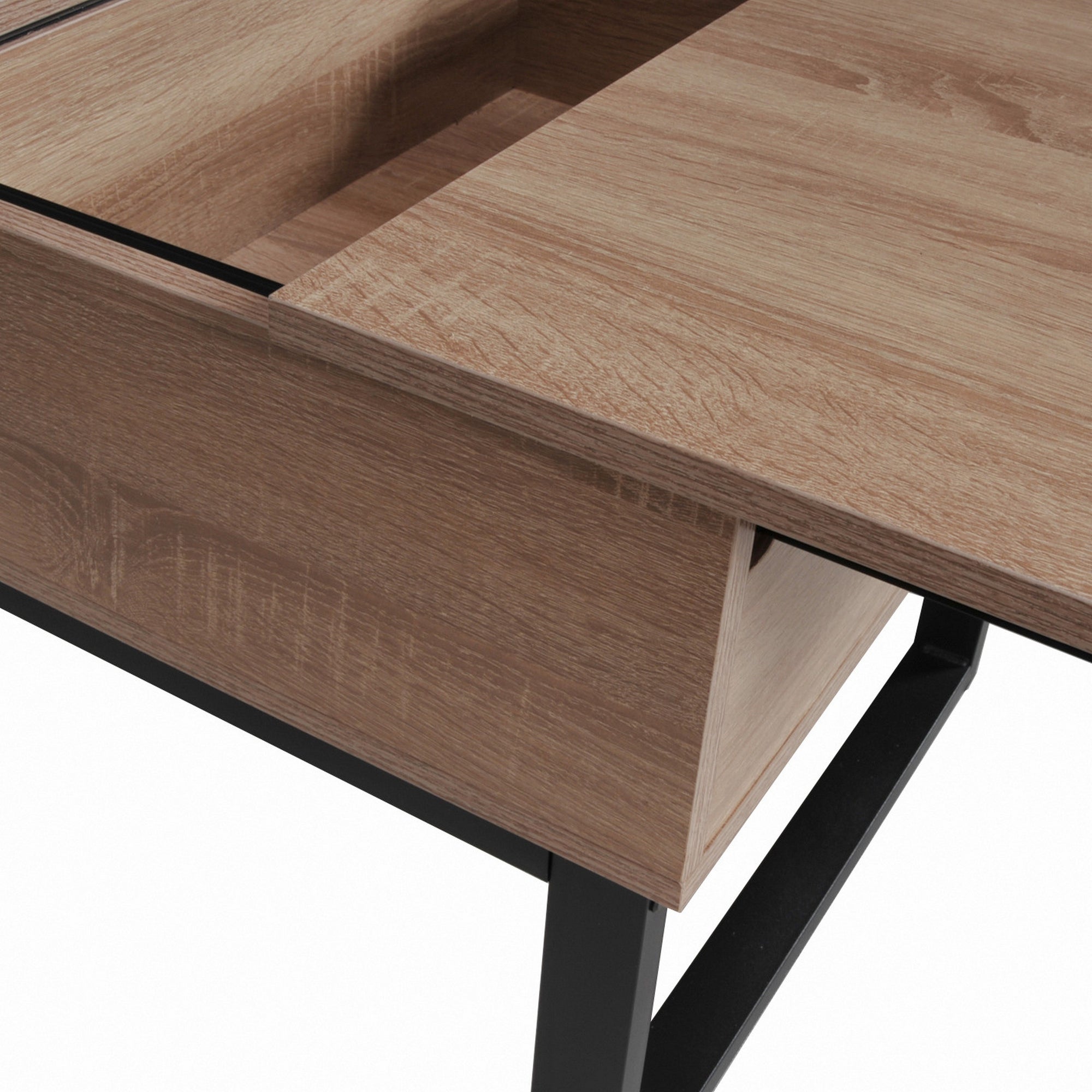 Table basse avec plateau relevable Gena Bois et Noir - 6