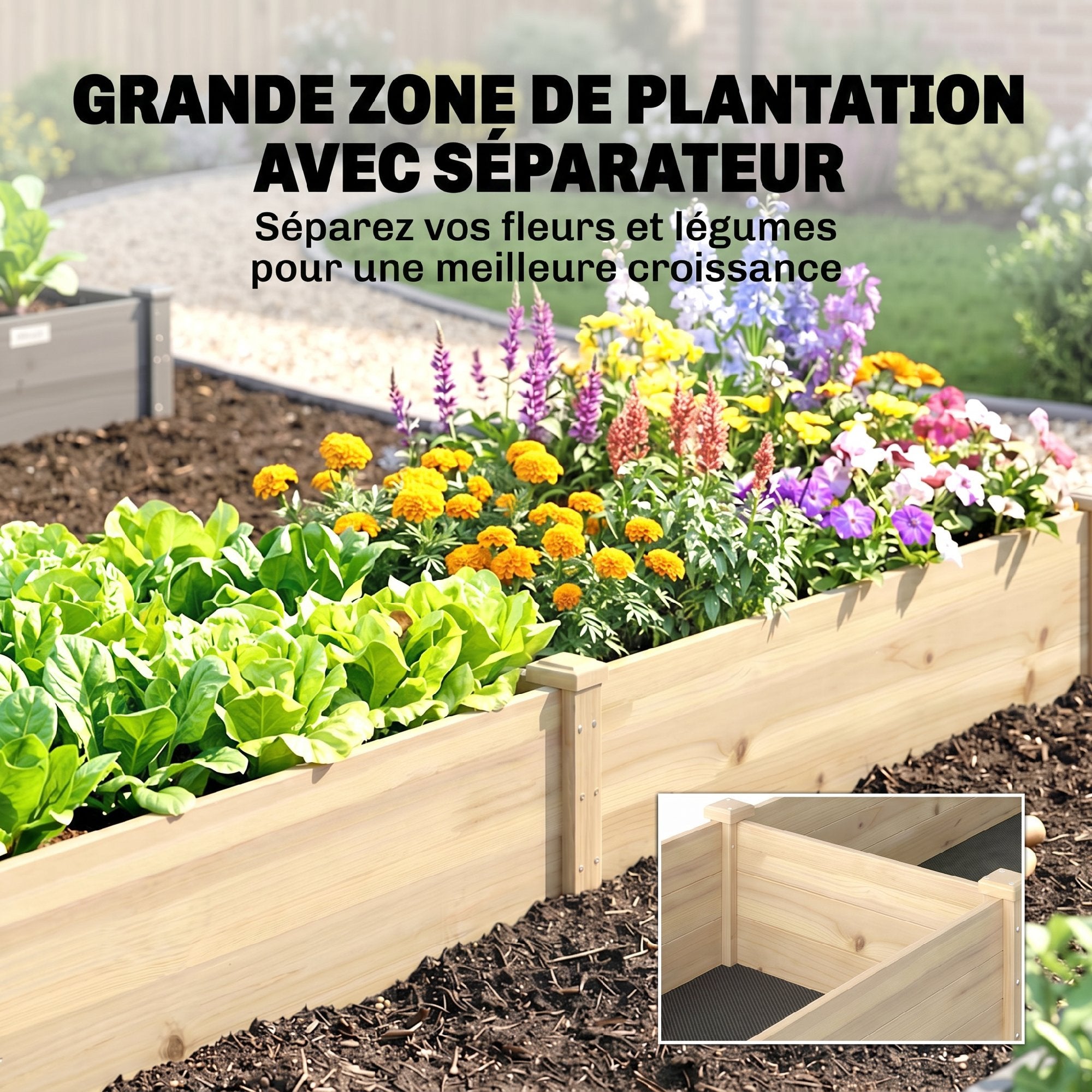 Potager de Jardin Bois de pin Outsunny - 4