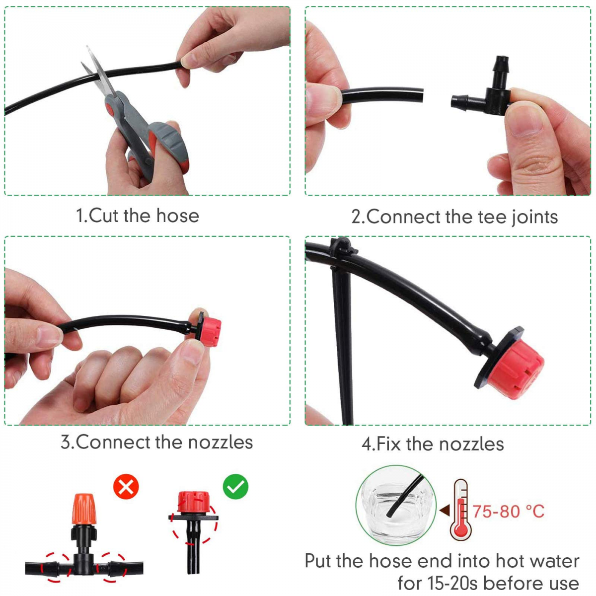 Système d'irrigation Jardin, 200Pcs Kit d'irrigation Goutte, Kit d'irrigation Goutte à Goutte Automatique avec 50m Tuyau. - 7
