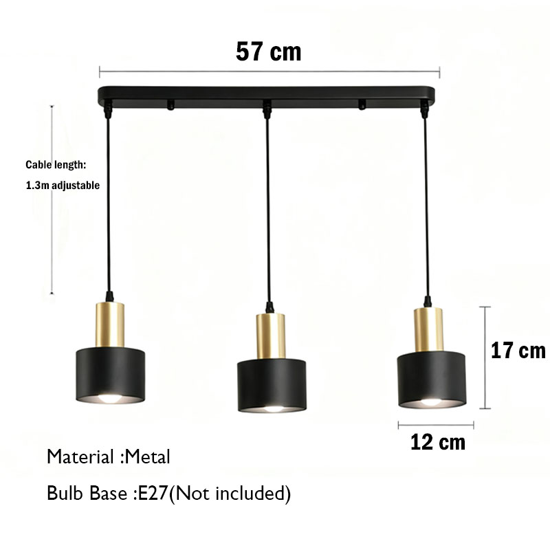 Industrialna lampa wisząca- do kuchni, wyspy kuchennej, jadalni, sypialni, korytarza, baru, kawiarni - regulowany przewód 130 cm, E27 (bez żarówki) - 2