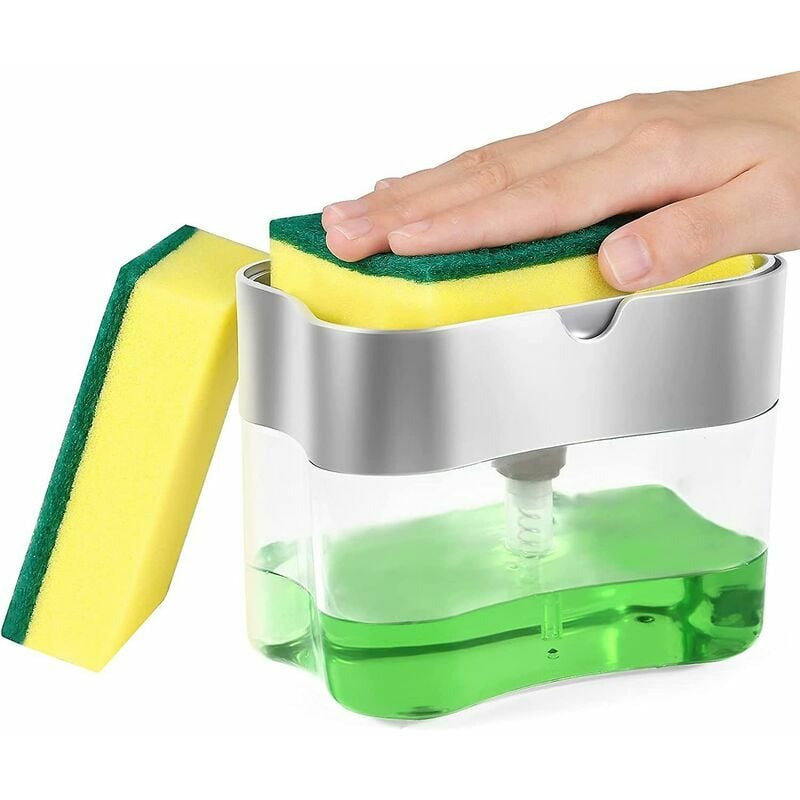 Dozownik do mydła kuchennego, pompka do mydła obsługiwana jedną ręką, automatyczny dozownik płynu, szczotka do naczyń kuchennych,