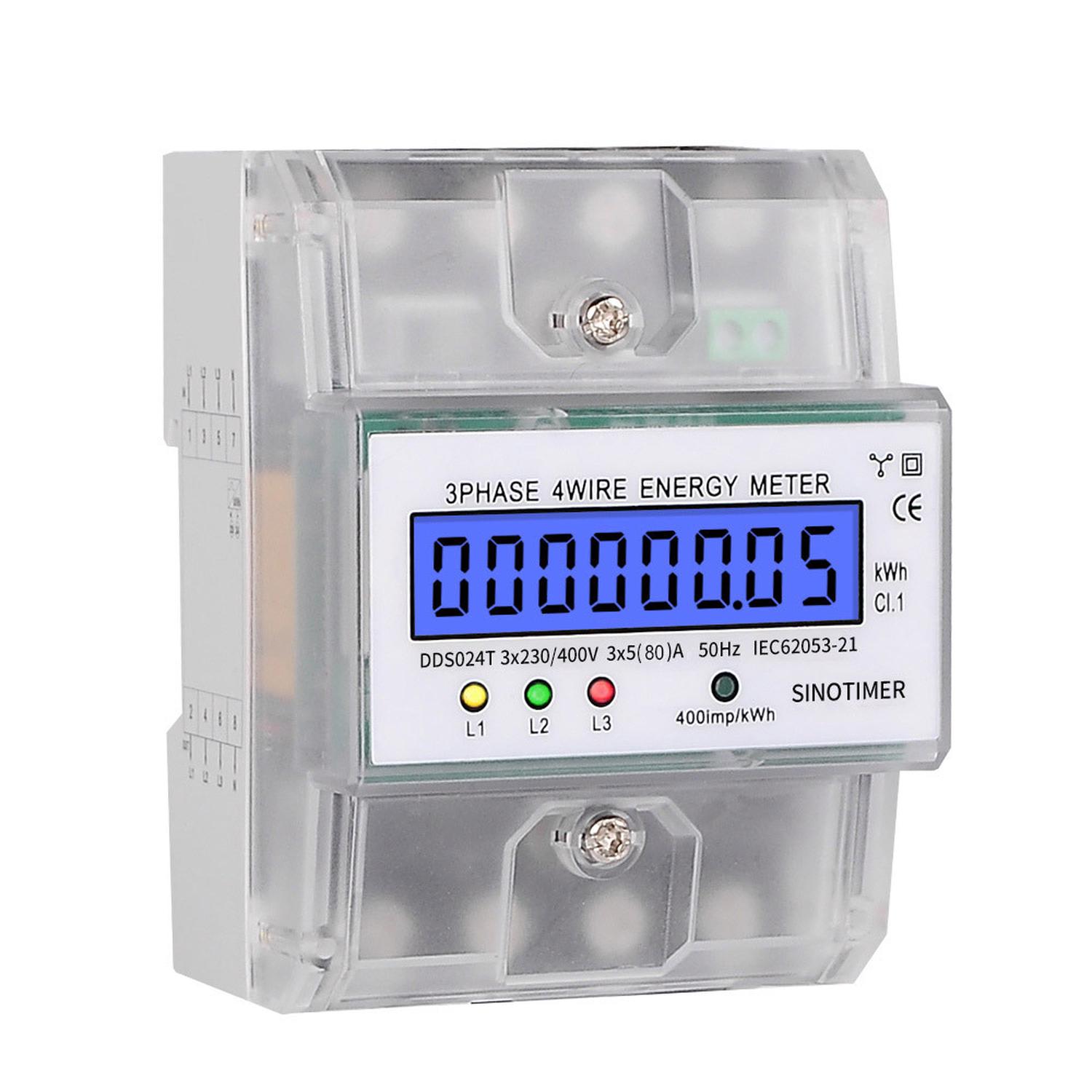 DDS024 Amperímetro AC monofásico 5-100A 380V 50Hz com visor LCD, caixa transparente - 3
