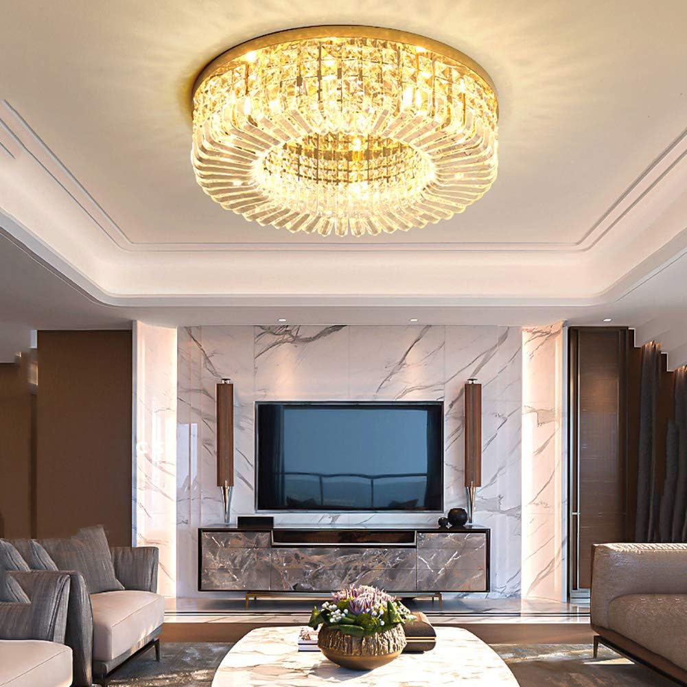 40-centymetrowy kryształowy żyrandol LED – nowoczesna lampa wpuszczana w sufit – żarówka 12 W o ciepłym świetle do dekoracji domu/restauracji - 3