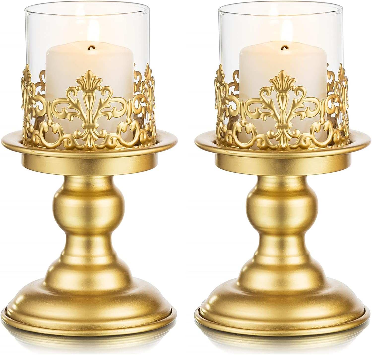 bougeoir porte bougie en verre taillé coloré jaune rétro vintage