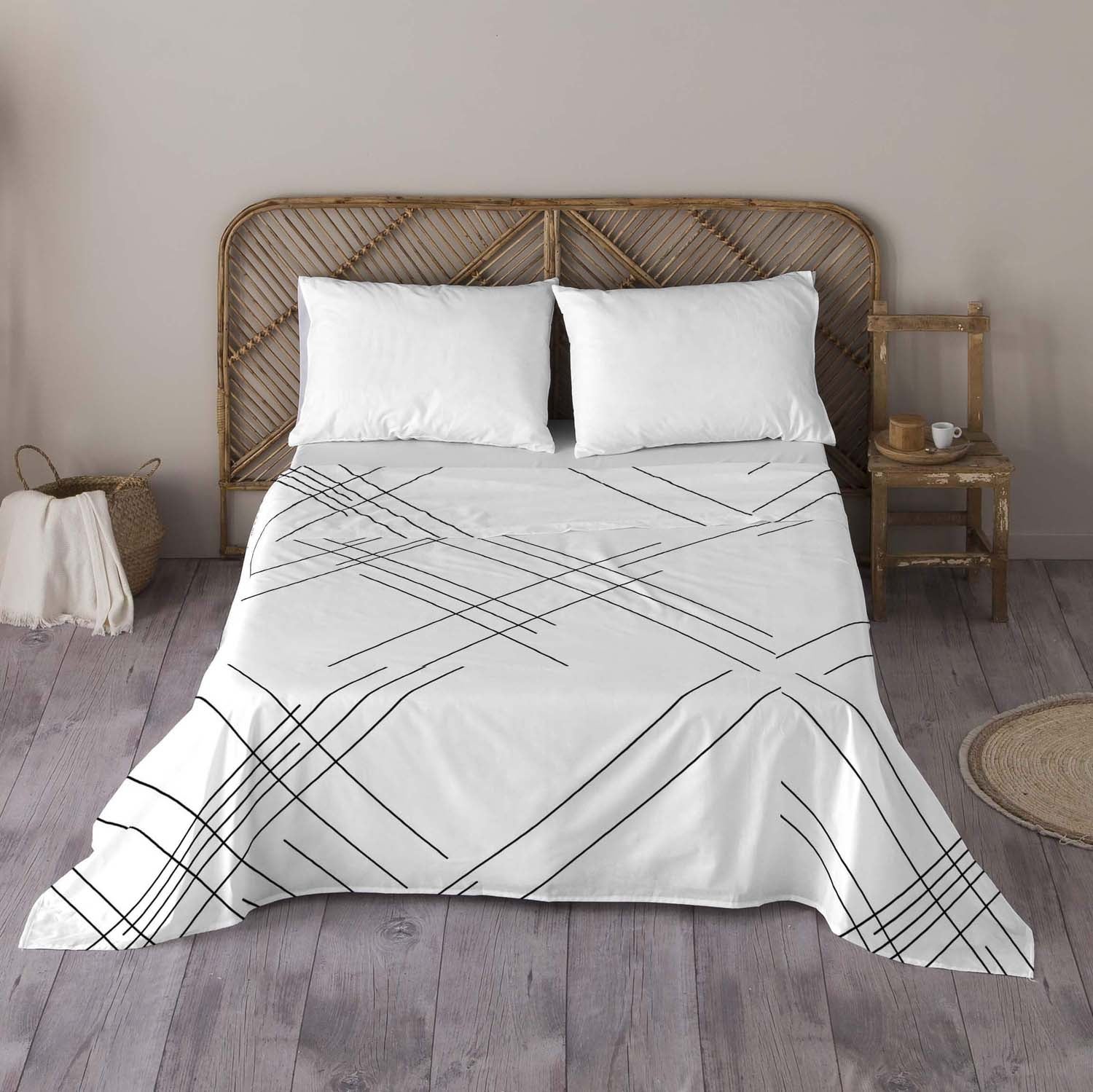 Parure De Draps Macramé Blanc - Double Cadre - Made In - Neuf Sous Emballage