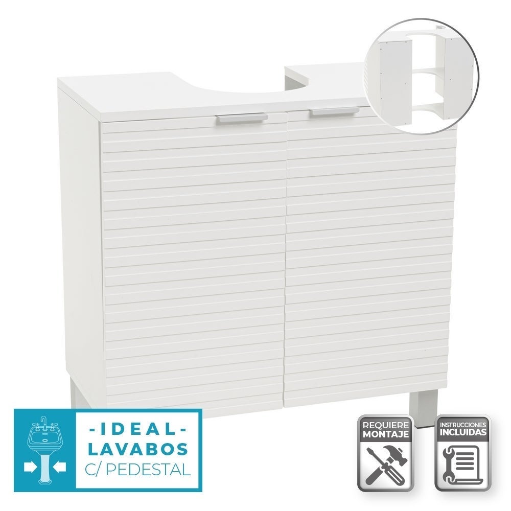 Mobile lavabo con piedistallo bianco da 60 cm CasaSelección - 6