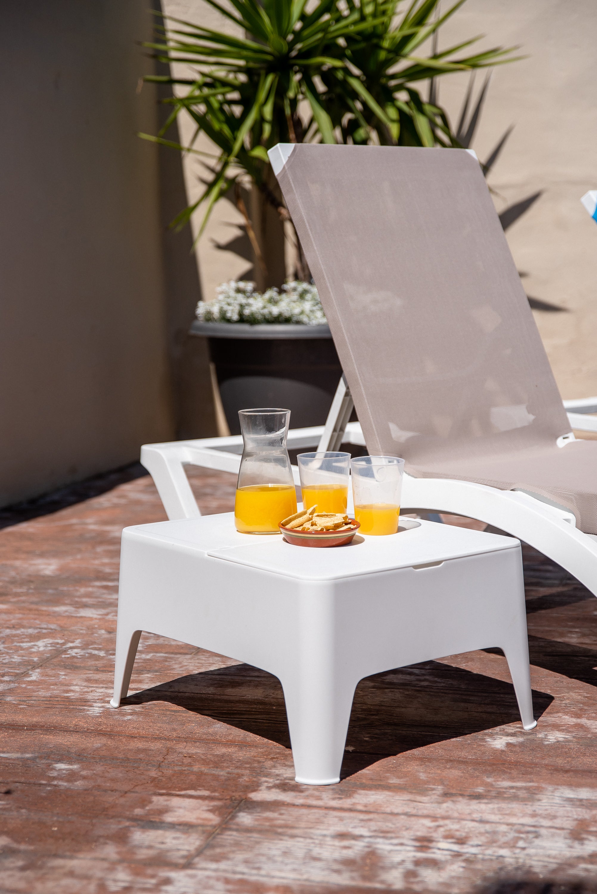 Table d'appui avec espace de rangement Alaska Blanche - 2